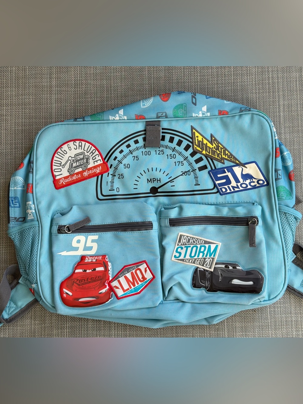 Disney Pixar Cars Lightning McQueen & Jackson Storm Kids Backpack Blue